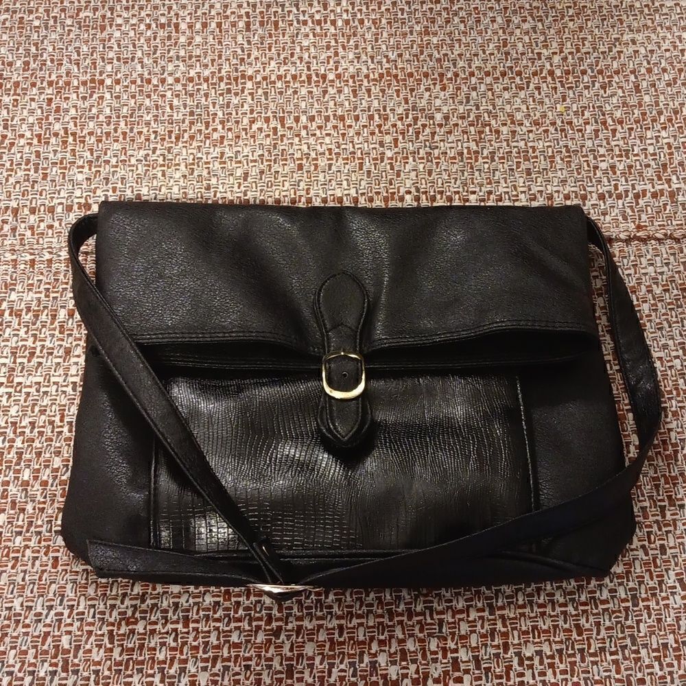 Anton Vintage Flap Fold Over Shoulder‎ Bag Black Great Pre-Owned Condition